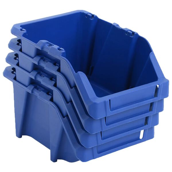vidaXL Caixas de arruma&ccedil;&atilde;o empilh&aacute;veis 250 pcs 103x165x76 mm azul