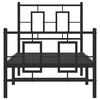 vidaXL Estrutura de cama com cabeceira e p&eacute;s 75x190 cm metal preto