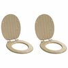 vidaXL Assentos sanita 2 pcs c/ tampas fecho suave MDF design bambu