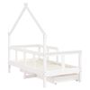 vidaXL Estrutura cama infantil c/ gavetas 70x140cm pinho maci&ccedil;o branco