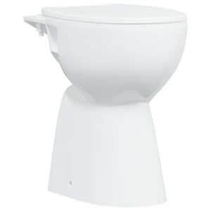 vidaXL Sanita sem rebordo 7 cm altura extra fecho suave cer&acirc;mica branco