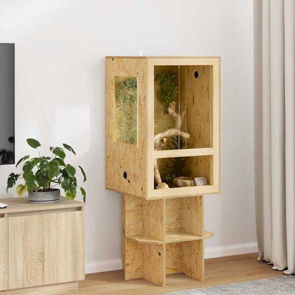 vidaXL Terr&aacute;rio Castanho 50 x 50 x 80 cm OSB