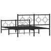 vidaXL Estrutura de cama com cabeceira e pés 140x190 cm metal preto