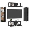 vidaXL 4 pcs conjunto de m&oacute;veis de TV contraplacado preto
