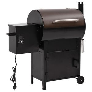 vidaXL Grelhador a pellets com chamin&eacute; 104 cm ferro preto