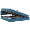 vidaXL Cama com Armazenamento Azul Escuro 200 x 200 cm Veludo