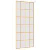 vidaXL Porta deslizante 90x205 cm vidro ESG fosco/alum&iacute;nio dourado