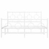 vidaXL Estrutura de cama com cabeceira e p&eacute;s 140x190 cm metal branco
