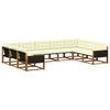 vidaXL Conjunto de Sof&aacute;s para Exterior 9 pcs Natural e Creme