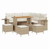 vidaXL Conjunto de Sof&aacute; de Jardim 9 unid. Bege vime PE