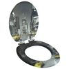 vidaXL Assento sanita c/ tampa de fecho suave MDF design Nova Iorque