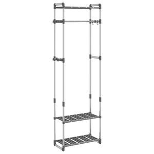 vidaXL Suporte p/ roupas 3 prateleiras 59x29x192 cm alum&iacute;nio prateado