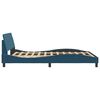 vidaXL Estrutura de cama com cabeceira Dover 140x190 cm veludo azul