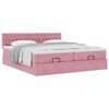 vidaXL Estrutura de cama otomana com colch&otilde;es 160x200 cm veludo rosa