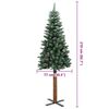 vidaXL Árvore de Natal Slim com 300 LEDs com suporte Verde 210 cm