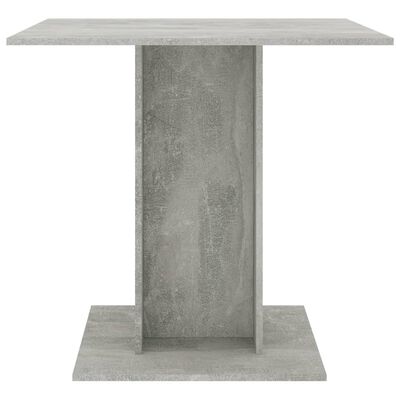 vidaXL Mesa de jantar 80x80x75 cm contraplacado cinzento cimento