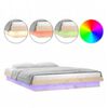 vidaXL Estrutura de cama com luzes LEDs 140x200 cm madeira maci&ccedil;a