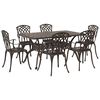 vidaXL Conjunto de Jantar para Jardim 7 unid. Bronze Alum&iacute;nio