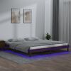 vidaXL Estrutura de cama c/ LEDs 200x200cm madeira maci&ccedil;a castanho mel