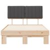 vidaXL Estrutura de Cama com Cabeceira Estofada Cinza Escuro