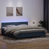 vidaXL Cama box spring c/ colch&atilde;o e LED 200x210 cm veludo cinzento-escuro