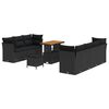 vidaXL Conjunto de Sof&aacute; de Jardim 10 unid. Preto vime PE