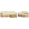 vidaXL Conjunto de Sof&aacute;s para Exterior 6 unid. Branco e Creme