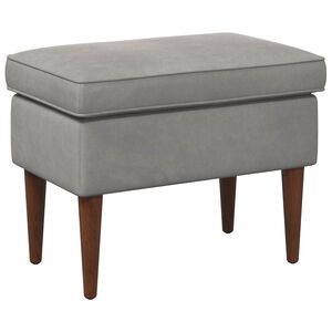 vidaXL Pufe para os P&eacute;s Cinzento-claro 55 x 35 x 41 cm Veludo