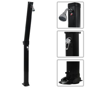 vidaXL Chuveiro solar dobr&aacute;vel 214 cm 23 L preto