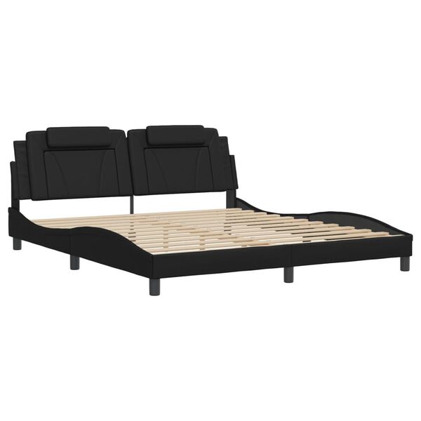 vidaXL Estrutura de cama Viana com LED sem colch&atilde;o 180x200cm preto