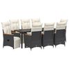 vidaXL Conjunto de Jantar para Jardim 9 unid. Preto vime PE