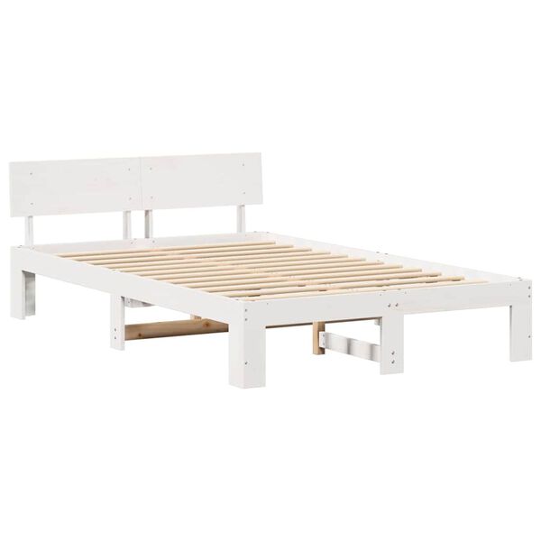 vidaXL Estrutura da Cama com cabeceira Branco 140 x 190 cm