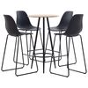 vidaXL 5 pcs conjunto de bar pl&aacute;stico preto