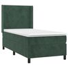 vidaXL Cama com molas/colchão 90x200 cm veludo verde-escuro