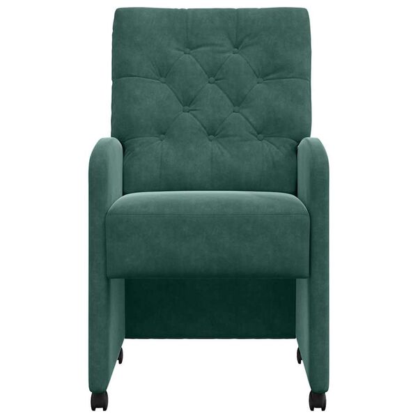 vidaXL Cadeiras de Jantar com Rodas 2 pcs Verde-escuro 58 x 67 x 97 cm