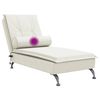vidaXL Chaise lounge de massagem com rolo veludo creme