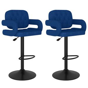 vidaXL Bancos de bar 2 pcs tecido azul