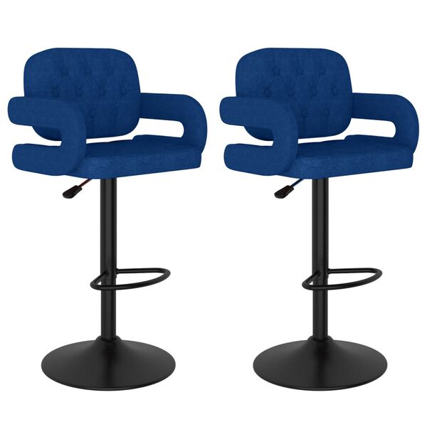 vidaXL Bancos de bar 2 pcs tecido azul
