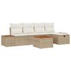 vidaXL Conjunto de Sof&aacute; de Jardim 6 unid. Bege vime PE