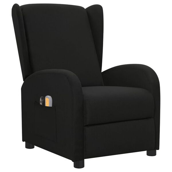 vidaXL Poltrona de massagens elétrica tecido preto