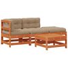 vidaXL Conjunto de Lounge de Jardim 4 unid. Castanho Encerado