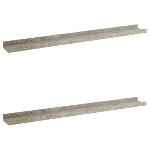 vidaXL Prateleiras de parede 2 pcs 80x9x3 cm cinzento cimento