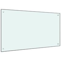 vidaXL Painel anti-salpicos de cozinha 100x60cm vidro temperado branco