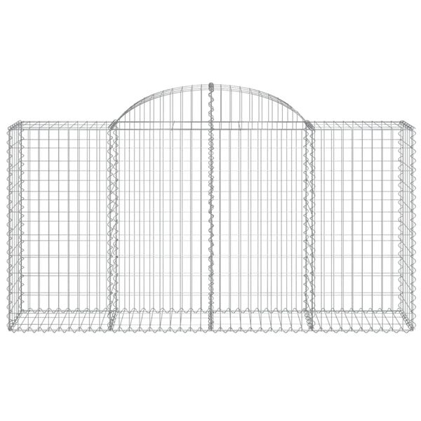 vidaXL Cestos gabião arqueados 4pcs 200x50x100/120cm ferro galvanizado