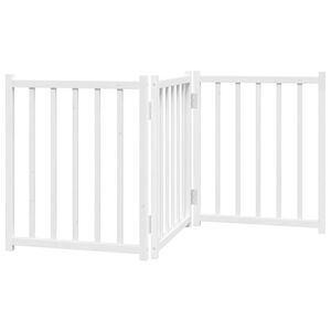 vidaXL Port&atilde;o p/ c&atilde;es dobr&aacute;vel 3 pain&eacute;is 150 cm abeto maci&ccedil;o branco