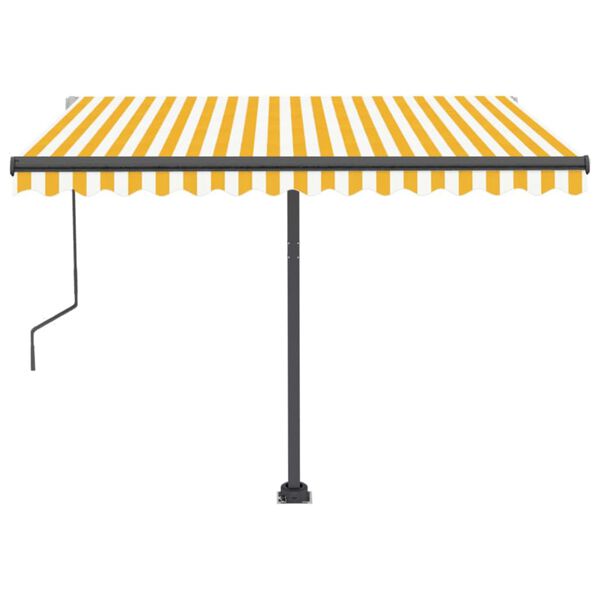 vidaXL Toldo automático independente 300x250 cm amarelo e branco