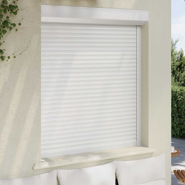 vidaXL Persiana Rol&ocirc; Manual Branco 110 x 130 cm Alum&iacute;nio e Poliuretano