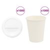 vidaXL Copos de caf&eacute; de papel com tampas 1000 pcs 8oz 200ml