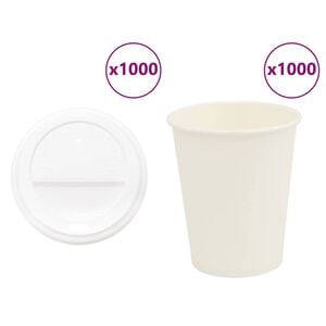 vidaXL Copos de caf&eacute; de papel com tampas 1000 pcs 8oz 200ml