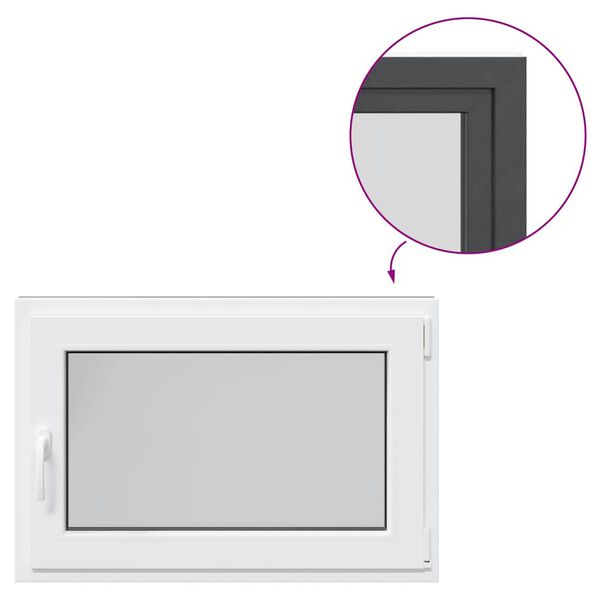 vidaXL Janela de por&atilde;o "RISOR" 90x50 cm oscilobatente DIN direita antracite